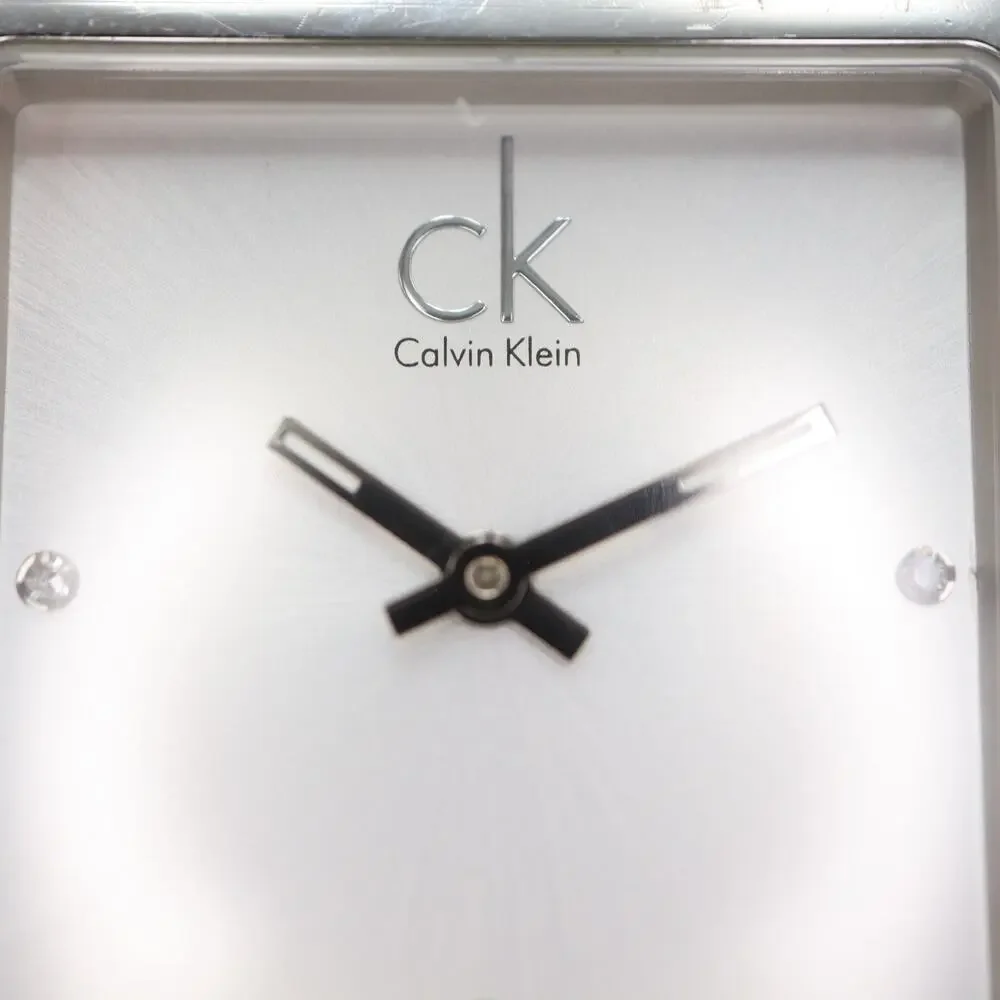 Calvin Klein Womens Swiss Made Diamond Watch 27mm Sapphire Crystal w New Battery